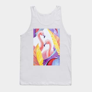 Flamingos in Love. Floral Mood Edit Tank Top